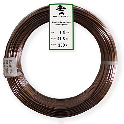 Grow A Bonsai Tree Eloxiertes Aluminium 1,5mm Bonsai Draht 250g große Rolle (170 Feet) - (1,5mm, Braun)