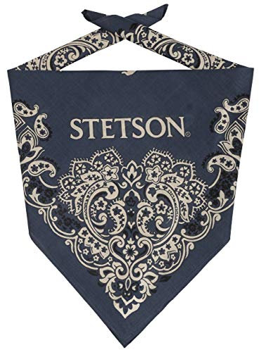 Stetson Paisley Bandana Kopftuch 100% Baumwolle Klassische Musterung Damen Herren All Seasons blau One Size