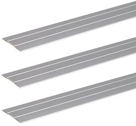 GAH-Alberts 498917 484491 Lot de 3 profilés de transition auto-adhésifs avec deux rainures Aluminium anodisé argenté 900 x 38 mm