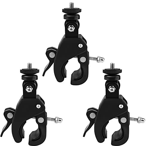 Bubuyun 3PCS Ball Head Clamp Tripod Camera Mount with 1/4 Threaded Head for Bicycle Motorcycle