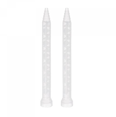 sourcing map 2 Pcs Époxy Tubes Mélangeur statique, 6,18 pouces Plastique Résine Mélange Buse Ronde Connecteur pour AB Colle Adhésif Pistolet Applicateur 400ml Cartouches, Blanc