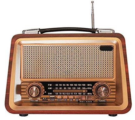 Radio Retro Bluetooth, Reproductor de Casete de Radio y grabadora con sintonización analógica de Radio Am/SW/FM, Entrada USB MicroSD TF AUX, Amarillo (Rojo)