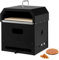 HAPPYGRILL 4-in-1-Pizzaofen für den Außenbereich, tragbarer Pizza-Maker aus Holz mit Stein, Schaufel, Schälen, Grillrost, wasserdichte Abdeckung, Holzkohlegrillofen & Feuerstelle für Grill, Hinterhof