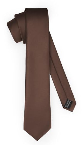 Ladeheid Klassische Herren Krawatte, matt, Perfekt für Büro & Festlichkeiten, Vielfältige Farben - Ideal für Geschäftsmeetings, Hochzeiten TMM-7 (150cm x 7cm, Braun)