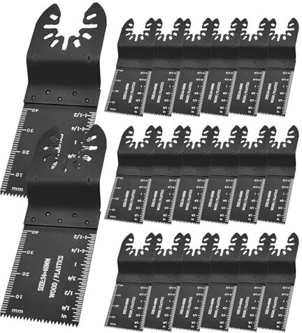 20 Pezzi Utensile Multifunzione 34 mm Lame Oscillanti Accessori per Multi Tool Materiali Duri Metallo Chiodi Multi Tool Legno Plastica Compatibile Universale
