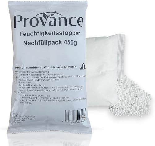 10er Pack Luftentfeuchter Granulat als Nachfüllpack, Entfeuchter Granulat 450g als Raumentfeuchter Trockner, Schimmel- und Geruchsschutz 9,10-2,75€/Kg (10 Stück)