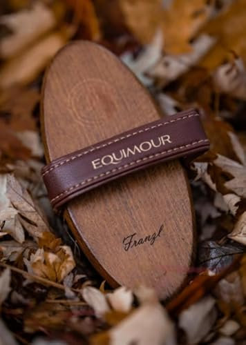 Personalisierbare Pferdebürste Rosshaar-Kardätsche TORI – Hochwertige Holzbürste mit veganem Lederband | Sanfte Fellpflege für Pferd & Pony | Individuelles Geschenk für Reiterin & Pferdeliebhaber