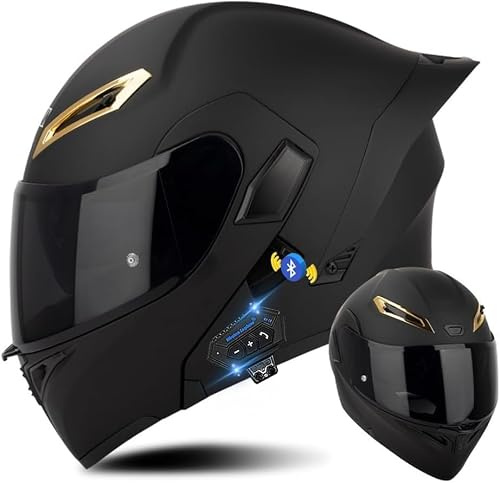 Casque modulable avec Bluetooth, casque intégral Bluetooth, casque de moto avec double visière, casque violet certifié ECE pour adultes femmes hommes casque de haute qualité P,M=57-58CM