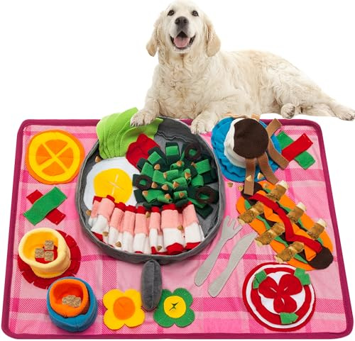 TUKOAW Snuffle Mat for Dogs, Interactive Slow Feeding Mat Toy for Small & Medium Dog, Puppy, Cat, Rabbit, Washable Encourages Foraging Exploration Pet Sniffing Mat Indoor