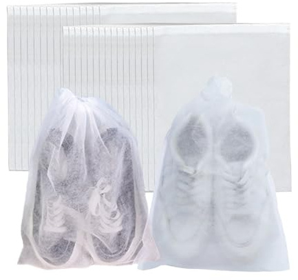 30 Stück Große Schuhbeutel,Travel Essentials Schuhtasche Staubdicht Schuhsack Stoffbeutel mit Zugband,Klassenfahrt Must Haves,Travel Aufbewahrungsbeutel Organizer für Reisen Zuhause（48X32CM）