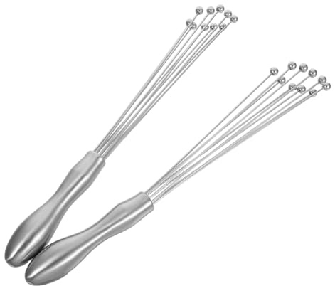 LOPUNER 2pezzi Frusta Sfera Acciaio Inossidabile Manico Ergonomico Frusta da Cucina Manuale per Uova Adatta per Sbattere Mescolare e Frullare Salse