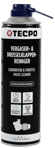 TECPO Vergaser- und Drosselklappenreiniger 500ml Lösemittel AGR Ventil Reiniger Carburetor Cleaner Einspritzdüsen Düsenreiniger Ansaugreiniger