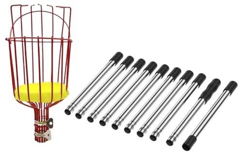 Hipzeepo Cesto per Raccogliere Frutta A Forma di 4M, Strumento per Raccogliere Pesche, Loquat e Pere, Raccoglitore di Frutta Rimovibile per Fattoria e Giardino.