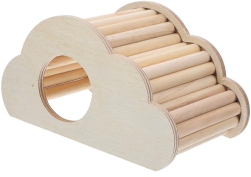 Beavorty Casa Escalera para Hámster de Madera Espacio Privado Color Caqui y Nido Cómodo y Fácil de Limpiar, Escondite Divertido para Pequeños Animales