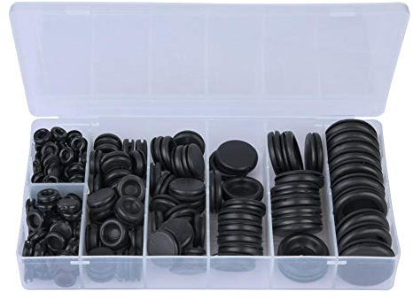 Kit passacavi in ​​gomma 300 pezzi 12 misure Anello passacavi in ​​gomma Guarnizione di tenuta elettrica Kit universale in gomma con scatola portaoggetti