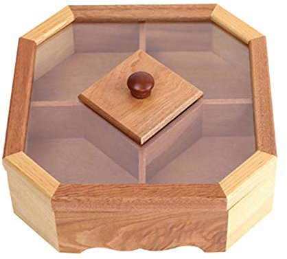 Organisateur De Plateau De Collation En Bois Bureau De Fruits Secs Avec Couvercle Distributeur De Fête Plaque D'affichage De Service De Mariage Stockage Des Aliments Boîte De Noix De Bonbons-A