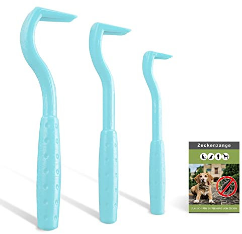 Nepfaivy Zeckenzange für Hunde Katze Mensch - 3er Set Zeckenhaken und Zeckenentferner für Kinder und Haustier, Einfacher und Sicherer Zeckenhebel für Zecken jeder Größe