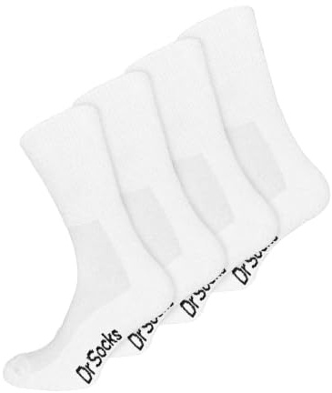 Dr.Socks 4 Paires Chaussettes Sans Elastique pour Diabetiques Bambou Extra Larges Chaussettes Pied Sensible