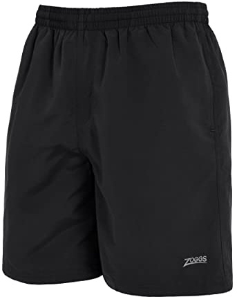Zoggs Penrith Swimming Shorts Men (Black, Medium) Comfortable, Elasticated Waistband with Draw Cord, Quick Dry, Swim Shorts with 3 Pockets, UV Protection, Summer Swimwear Mens Swimming Trunks