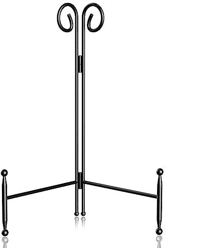 HOPEME Black Plate Easel Stand - Sturdy Iron Holder for Decorations, Wedding, Art, Cards - 12-Inch 1Pack