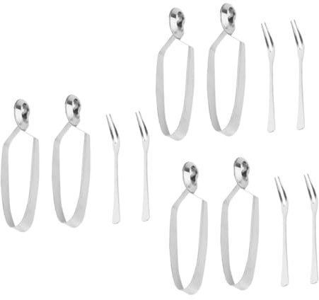 TOPBATHY Pince Sachet 12 Pièces Vaisselle D'escargots Au Four Ustensiles De Cuisine Stainless Steel Sachet De Thé Fourchette à Escargots En Inox Pince à Cheveux Épingle à Cheveux Pinces Alimentaires