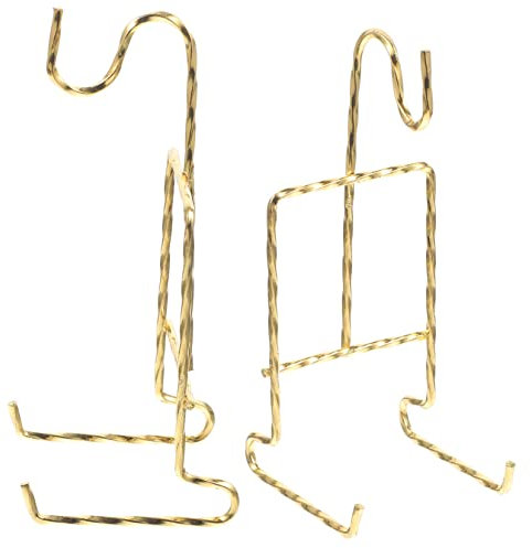 BUGUUYO Soporte Para Tazas y Platos De Cerámica Dorado, 2 Piezas, Hierro Resistente Estructura Estable, Expositor Para Exhibición y Secado Hogar y Restaurante