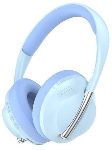 ND NEXT DESTINATION Bluetooth 5.3 trådlösa hörlurar med bas och stereoljud hjälm pannband över huvudet öppna örat headset (blå)