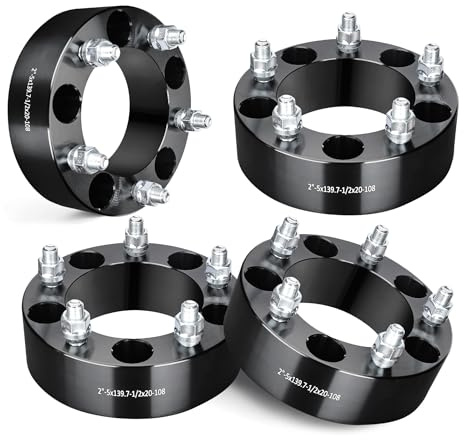 EVIL ENERGY 5x5.5 Wheel Spacers 2 inch Compatible with Ford F-150 1975-1996,Jeep CJ7 1976-1986,Dodge Ram 1500 1994-2001, 5x139.7 mm 5 Lugs 108 mm Hub Bore 1/2x20 Studs Black, Not Hubcentric