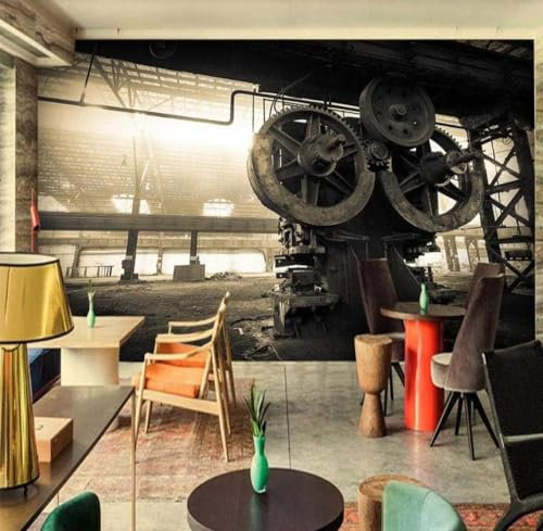 Tzxztt Centros Industriales Máquinas Papel Pintado Moderno 3d Seda En Relieve Tonos Neutros Material Ideal Para SalóN Dormitorio-250cm×170cm