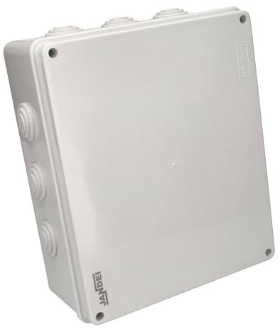 Jandei - Caja Estanca de Montaje en Superficie. Cuadrada Instalación en Interior/Exterior, 12 Entradas. Ideal para Aplicaciones Residenciales, Comerciales o Industriales. (300x250x120mm)