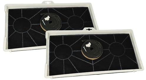vhbw 2X Aktivkohlefilter kompatibel mit Bosch DHL555BL/01, DHL555BGB/02, DHL555BGB/01, DHL555BCH/06 Dunstabzugshaube + Befestigungsmaterial