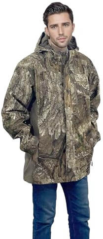 Men's Camouflage Jacket Warm Waterproof Military Tactical Jacket Outdoor Windproof Functional Jacket with Multiple Pockets Hoody Hunting Hiking jackets (UK, Alpha, M, Regular, Regular, RT APX)