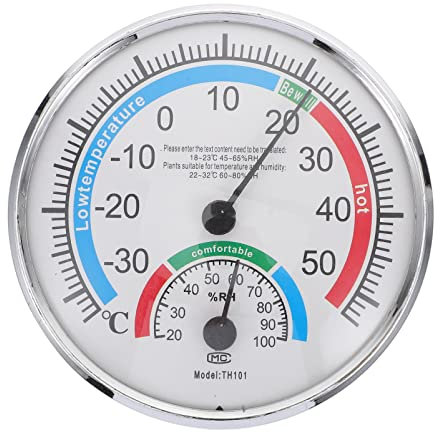 FONDOTIN Thermomètre Hygromètre 2-en-1 pour Maison et Sauna Précision Professionnelle Accessoire de Patio Lecture Rapide Hygromètre d'Intérieur et d'Extérieur