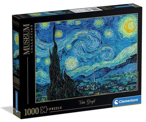 Clementoni - Puzzle Van Gogh 1000 Pezzi Arte, per Adulti e Ragazzi, Museum Collection, Tema Notte Stellata, Idea Regalo Uomo e Donna, Made in Italy, 70x50 cm, 39995