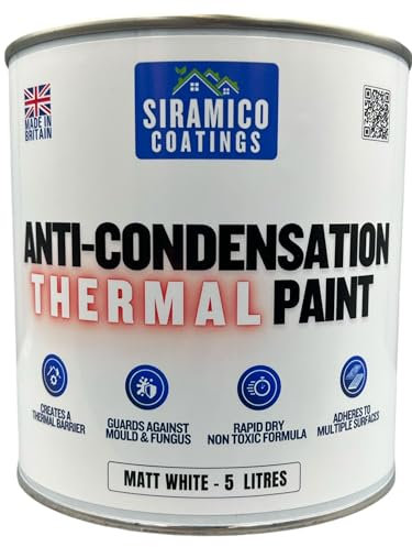SIRAMICO COATINGS Anti Condensation Thermal Paint | 1 & 5 Litres - Matt White | British Made (5 Litres)