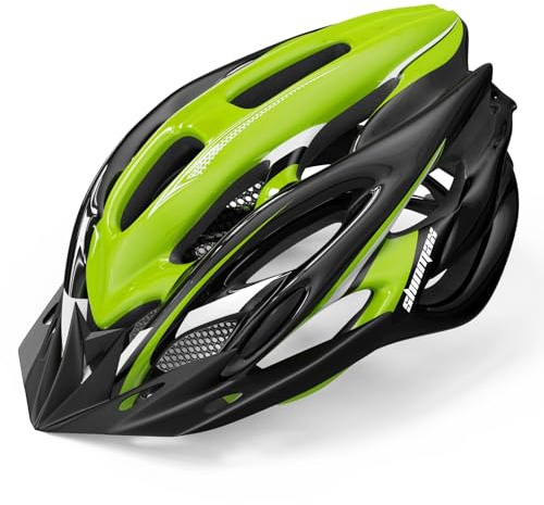 Casco Bici Uomo Donna, Caschi da Corsa, Scooter, MTB, Monopattino, Casco Bici Luce di LED con Visiera Protezione di Sicurezza, Taglia Regolabile