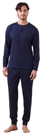 Noidinotte - Pigiama Uomo Jersey Invernale Articolo Dany. - XL Blu Scuro