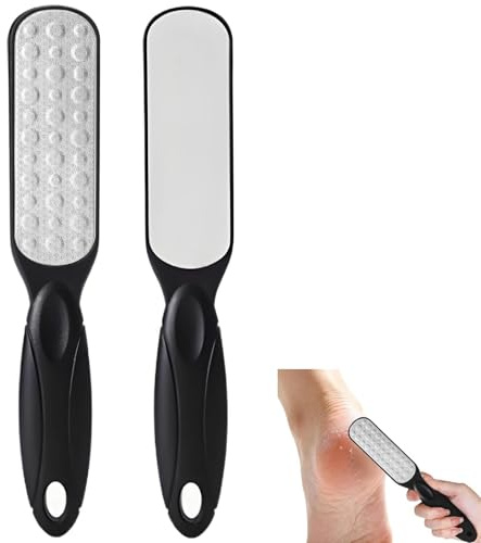 2 Stück Hornhauthobel Fußpflege, Anti-Hornhaut Effekt Fußfeile, Hornhautfeile, Hornhautraspel, Nano Glas Hornhautentferner, für Pediküre und Fußpflege, Doppelseitig, Schwarz