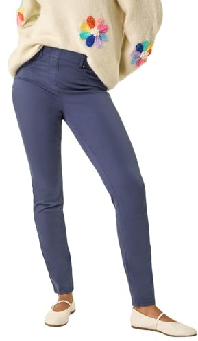 Roman Originals Jeggings for Women UK Jean Ladies Stretchy Trousers Denim Leggings High Waist Rise Pull On Skinny Straight Leg Cotton Pants Smart Casual