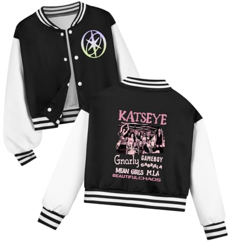 Temolie KATSEYE Basebolltröja för flickor barn långärmad jacka sweatshirt musikalbum grafisk Katseye-varumärke