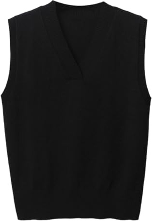 Jersey de punto para mujer, chaleco con cuello en V, sin mangas, suéter fino, informal, aspecto de capas, elástico, suave, cómodo, ligero, para el día a día, otoño, invierno, primavera