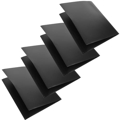 SHINEOFI 4pcs Dossier Plastique Noir Double Pochettes pour Classement et Rangement de Documents et Papiers au Bureau