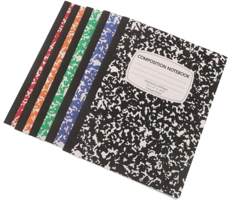 CVUTOVO 5-Pack Kompositionsanteckningsbok med Uppdelade Pärm Tjocka Elegant Marmormönster Skrivjournal för Skola och