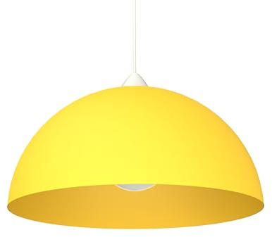 L+ Hängelampe Gelb Pendelleuchte Modern minimalistisch Hängelleuchte Fassung E27 Lampenschirm Modern Metall gelb 40cm