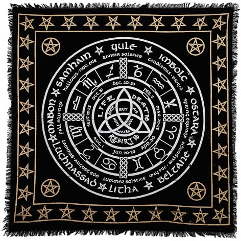 Indian Consigners Altarduk hednisk hjul häxkonst alter tarot spridning topp tyg wiccan kvadrat andlig 36 x 36 heligt tyg hedniskt hjul