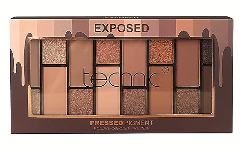 Technic Exposed Lidschatten-Palette - 16 langanhaltende, mischbare Farbnuancen mit sanftem Schimmer und Übergangsmattierungen für Tages- und Nachtlooks