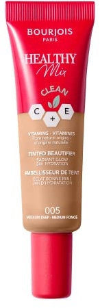 Bourjois BB Cream Healthy Mix, Crema Idratante Colorata Uniformante a Lunga Durata, con Vitamine C & E di Origine Naturale, 05 - Medium Deep