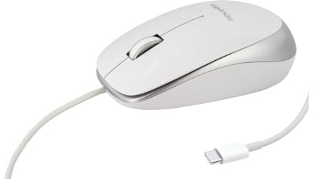 Novodio Optical Mouse USB-C Argent - Souris Optique Filaire 1600 DPI Mac/PC