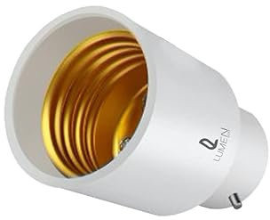 LumenEco Light Bulb Adaptor, Lamp Converter Holder (Bayonet to Edison Screw)