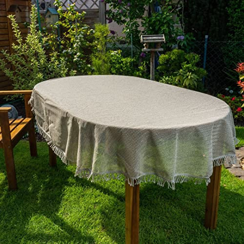 laro Gartentischdecke Wetterfest rutschfest Rund/Oval/Eckig, Muster:Beige, Größe:Oval Classic